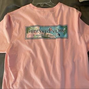 Pink Short Sleeve Vineyard Vines Logo Tee
